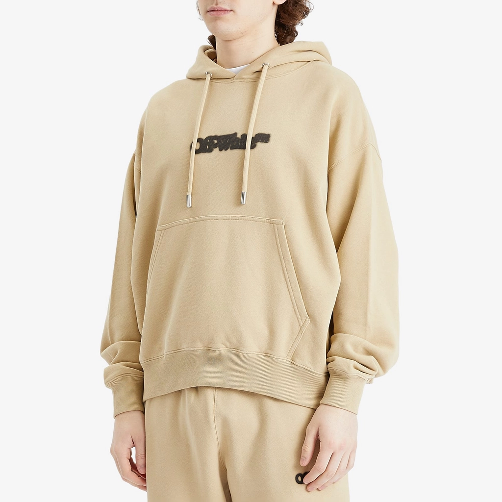 Off White Men's Spray Arrow Skate Hoodie Crème Brulee